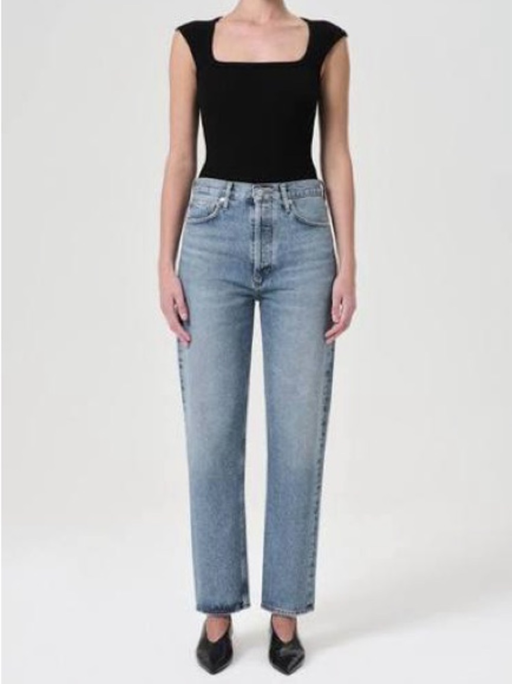 Agolde Women's Straight Jeans in Light Blue Wash